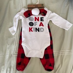 “One of a Kind” BuffaloPrint 3-Piece HolidayOutfit